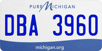 MI license plate DBA3960