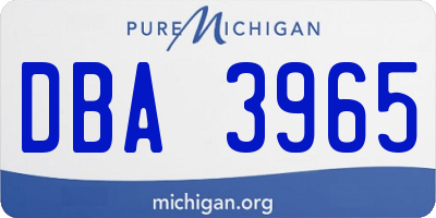MI license plate DBA3965