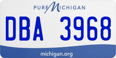 MI license plate DBA3968