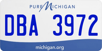MI license plate DBA3972