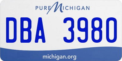 MI license plate DBA3980