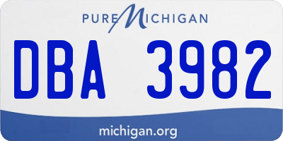 MI license plate DBA3982