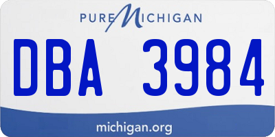 MI license plate DBA3984