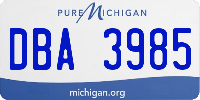 MI license plate DBA3985