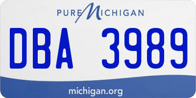 MI license plate DBA3989