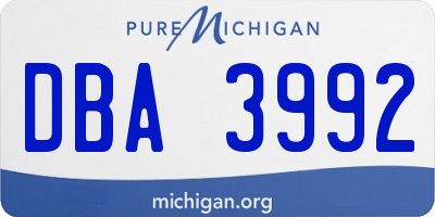 MI license plate DBA3992