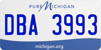MI license plate DBA3993