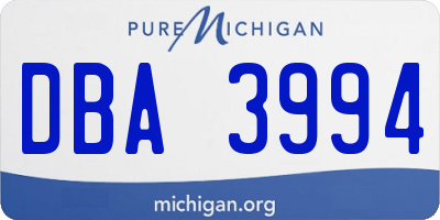 MI license plate DBA3994
