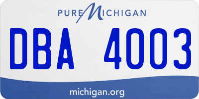 MI license plate DBA4003