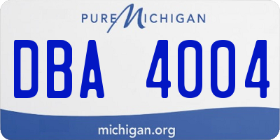 MI license plate DBA4004