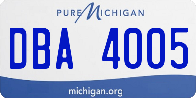 MI license plate DBA4005