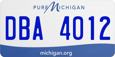MI license plate DBA4012