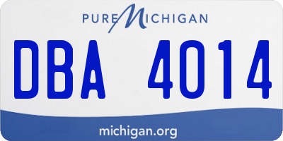 MI license plate DBA4014