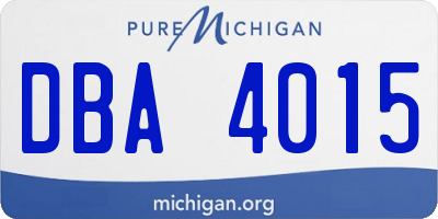 MI license plate DBA4015