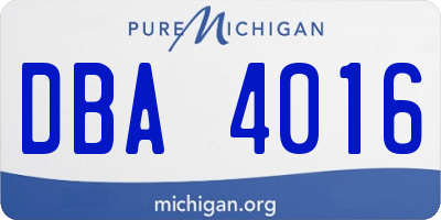 MI license plate DBA4016