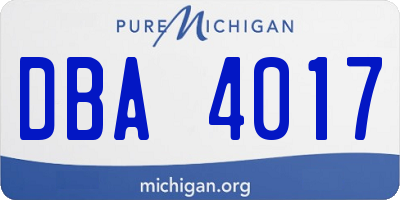 MI license plate DBA4017