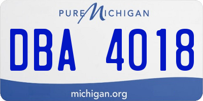 MI license plate DBA4018