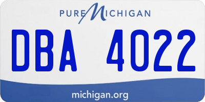 MI license plate DBA4022