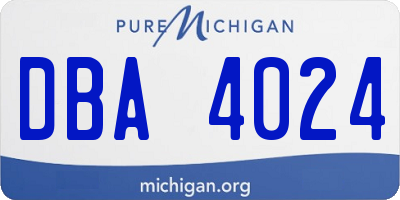 MI license plate DBA4024
