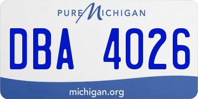 MI license plate DBA4026