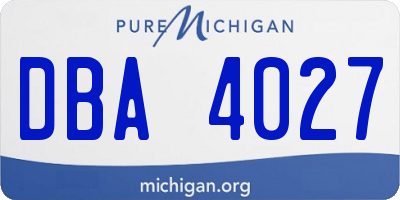 MI license plate DBA4027