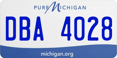 MI license plate DBA4028