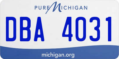 MI license plate DBA4031