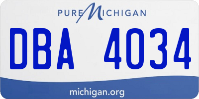 MI license plate DBA4034
