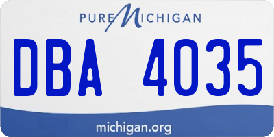 MI license plate DBA4035