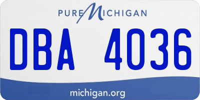 MI license plate DBA4036