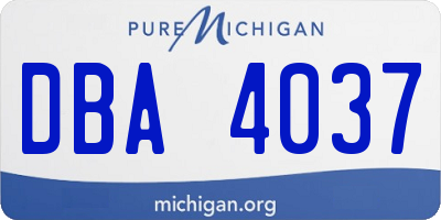 MI license plate DBA4037