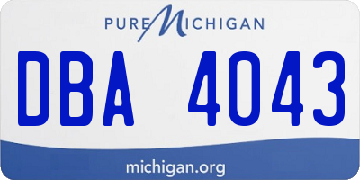 MI license plate DBA4043