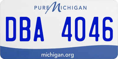 MI license plate DBA4046