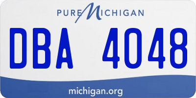 MI license plate DBA4048