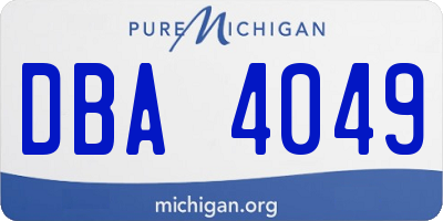 MI license plate DBA4049