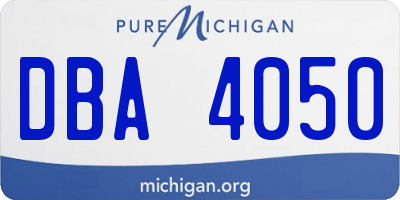 MI license plate DBA4050