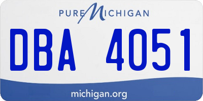 MI license plate DBA4051