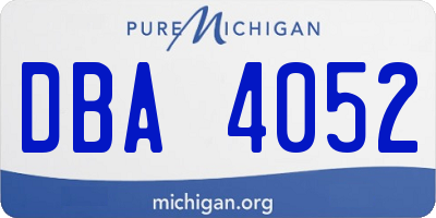 MI license plate DBA4052