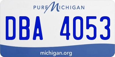MI license plate DBA4053