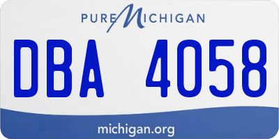 MI license plate DBA4058