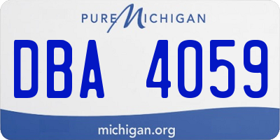 MI license plate DBA4059