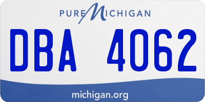 MI license plate DBA4062