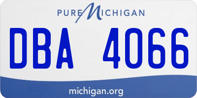 MI license plate DBA4066
