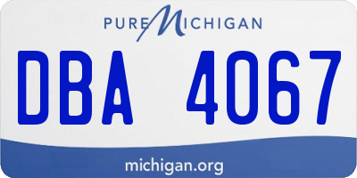 MI license plate DBA4067