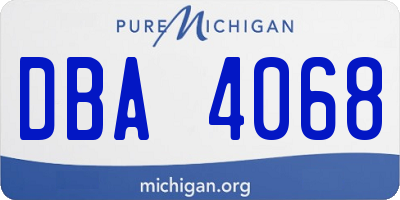 MI license plate DBA4068