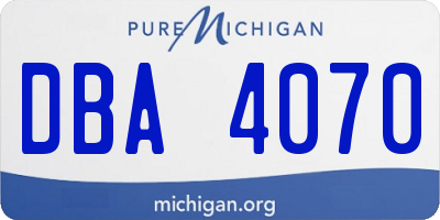 MI license plate DBA4070