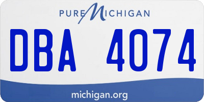 MI license plate DBA4074