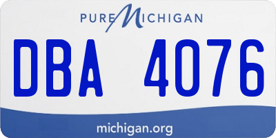 MI license plate DBA4076