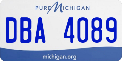 MI license plate DBA4089