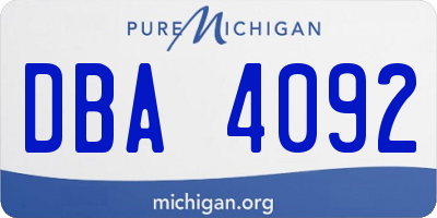 MI license plate DBA4092